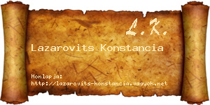 Lazarovits Konstancia névjegykártya